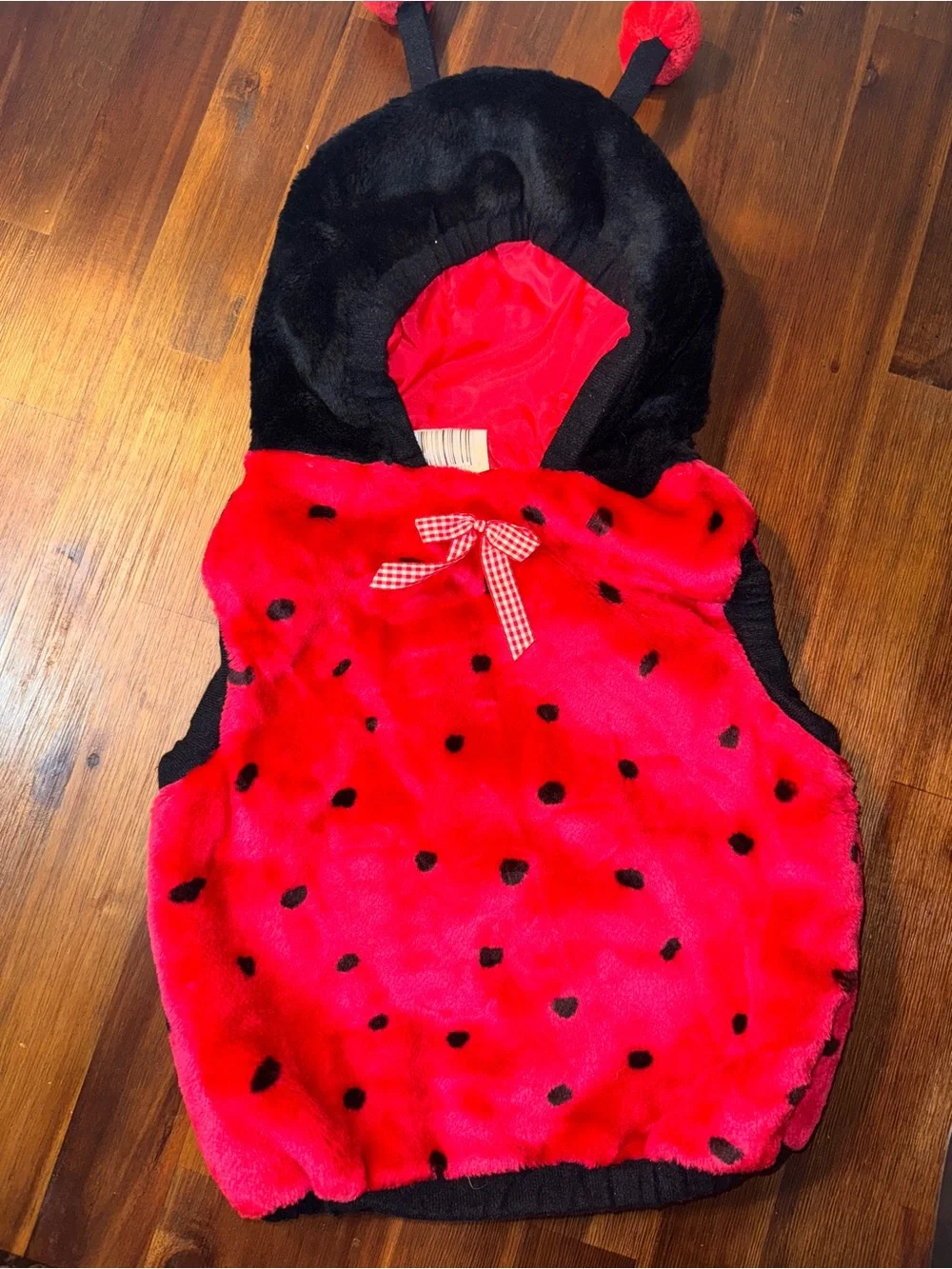 Toddler 24 Months Plush Ladybug Halloween Costume With Hood & Antennas